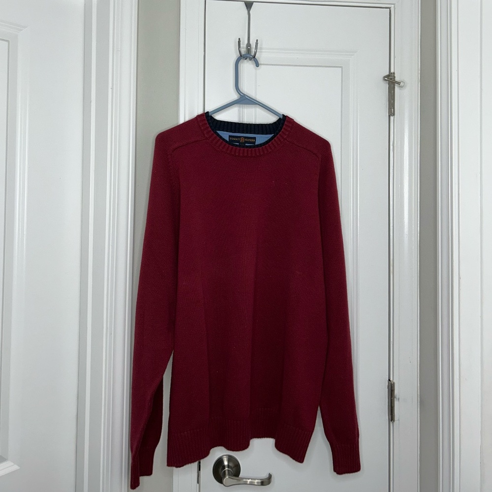 Tommy Hilfiger Men’s Red Long Sweater – Size XL
